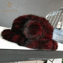 Wholesale women natural mink fur knitted hat winter lady cap
